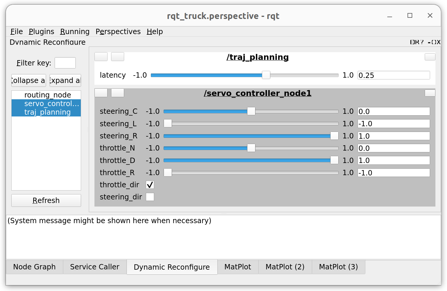 Update dynamic reconfigure parameters using RQT