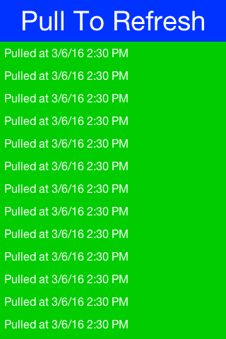Simple pull to refresh demo