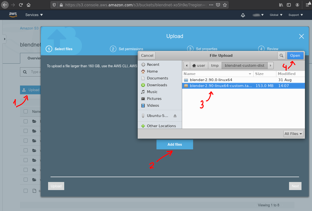 AWS - BlendNet bucket file upload